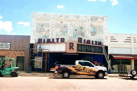Pro Signs has begun working on repairing the Rialto