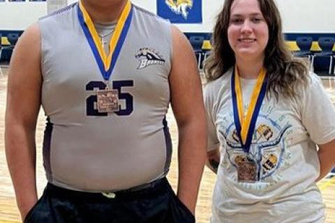 Meadow Bronco Powerlifters Maggie Ridenour and Logan Castaneda have both advanced to the regional pow