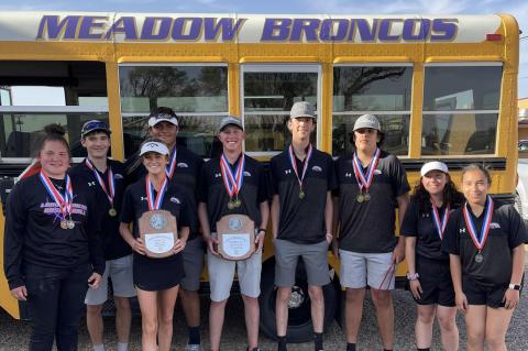 The Meadow Boys Golf Team are District 7-1A Champions and the Girls Golf Team are District 7-1A Runner-ups