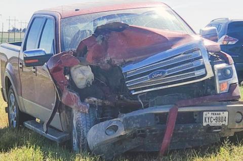 A three car collision occurred on South 385 