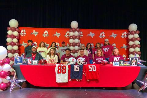 Brownfield ISD athletes Kaydyn Moore and Austin Sisson signed Thursday morning to continue their football career at West Texas A&amp;M University