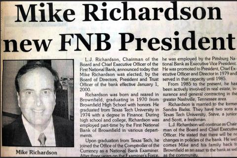 Richardson Retires from Lone Star State Bank