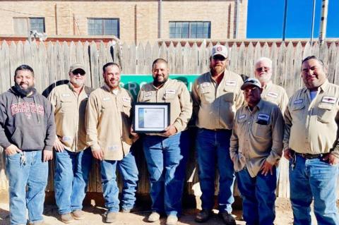 Brownfield Power and Light accepts the 'No Lost Time’ Award